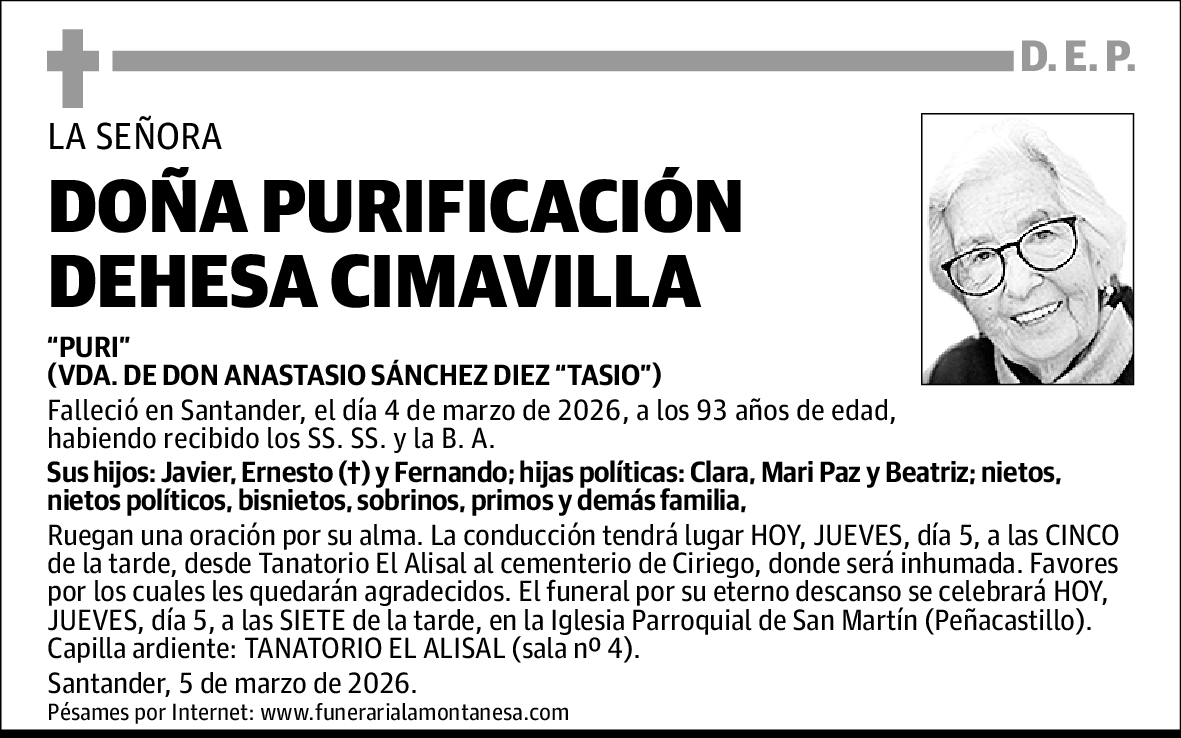 Purificación Dehesa Cimavilla