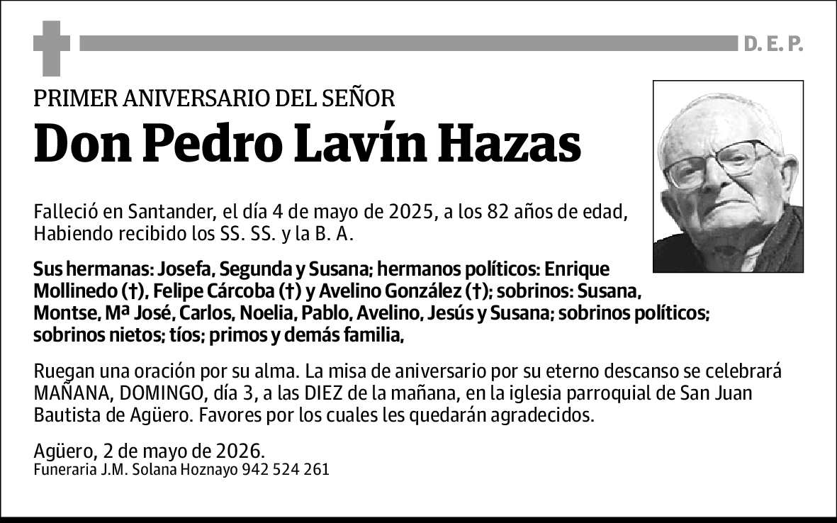 Doña Pedro Lavín Hazas