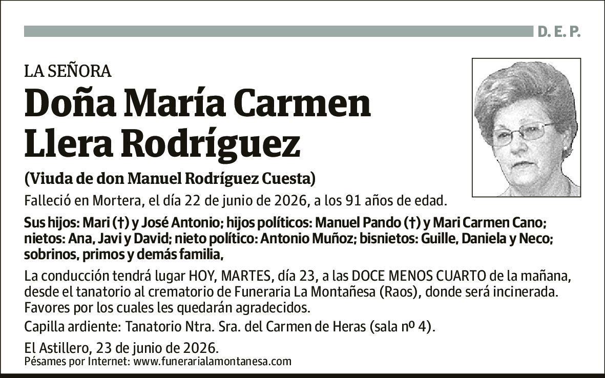 María Carmen Llera Rodríguez