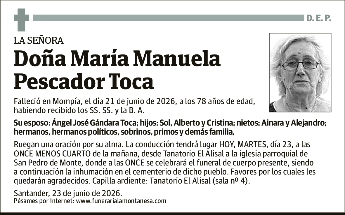 María Manuela Pescador Toca