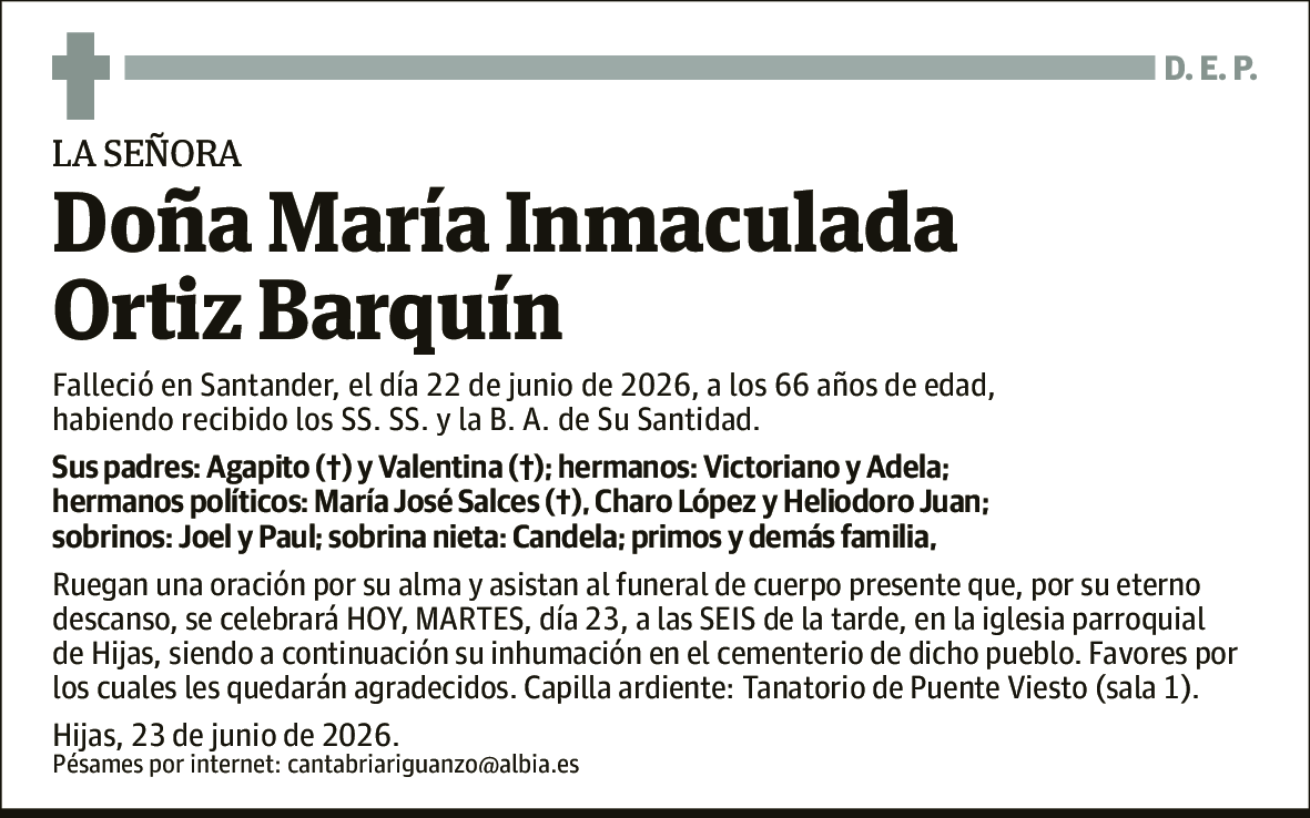 María Inmaculada Ortiz Barquín