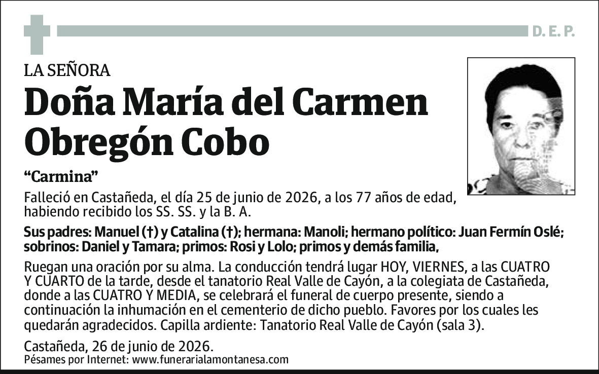 María del Carmen Obregón Cobo