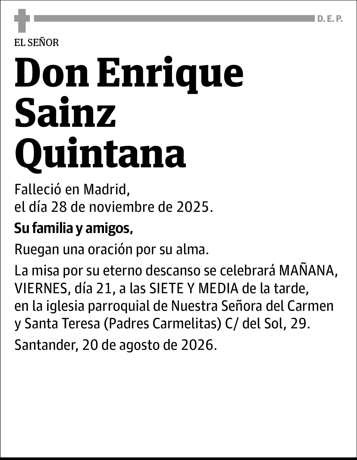 Enrique Sainz Quintana