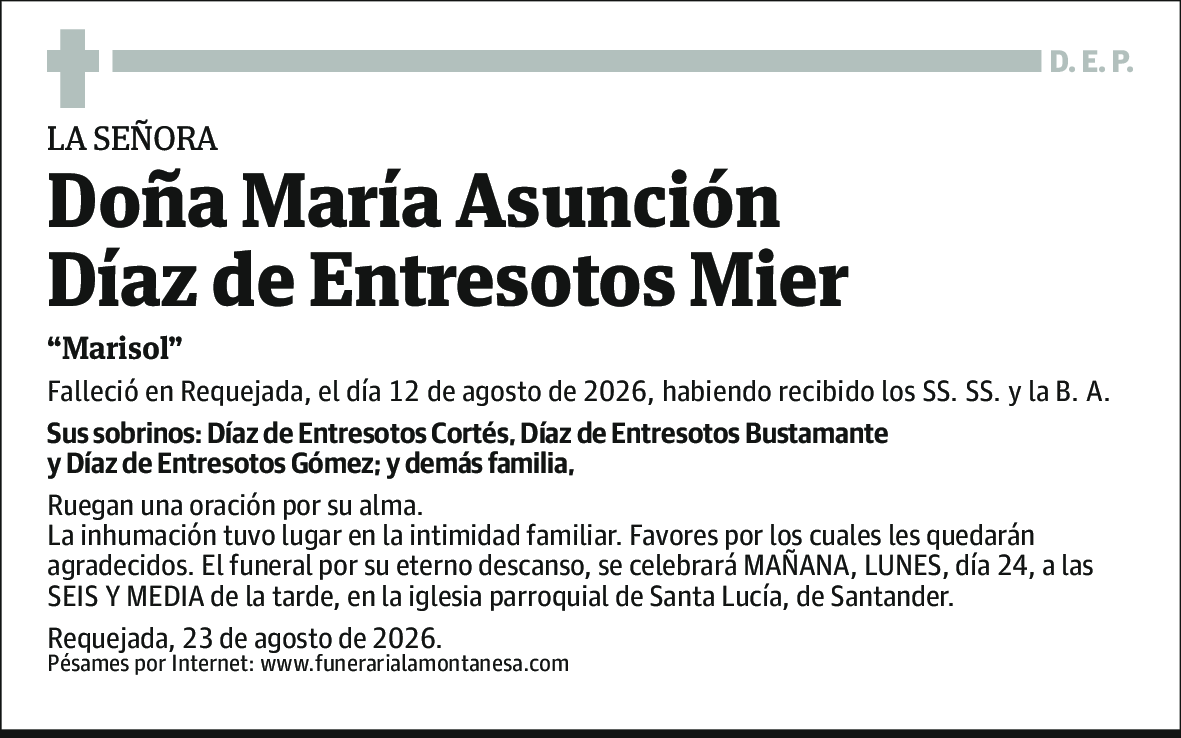 María Asunción Díaz de Entresotos Mier
