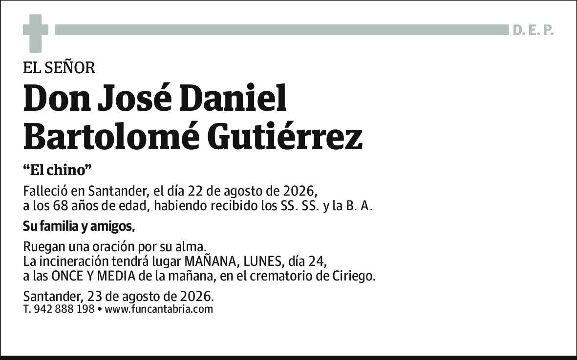 José Daniel Bartolomé Gutiérrez