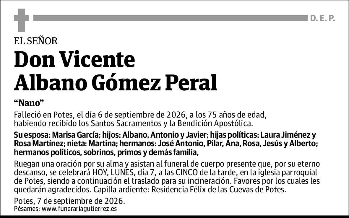 Vicente Albano Gómez Peral