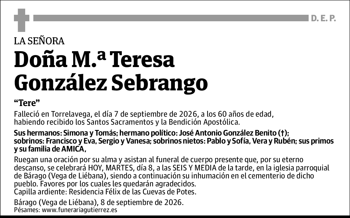 M.ª Teresa González Sebrango
