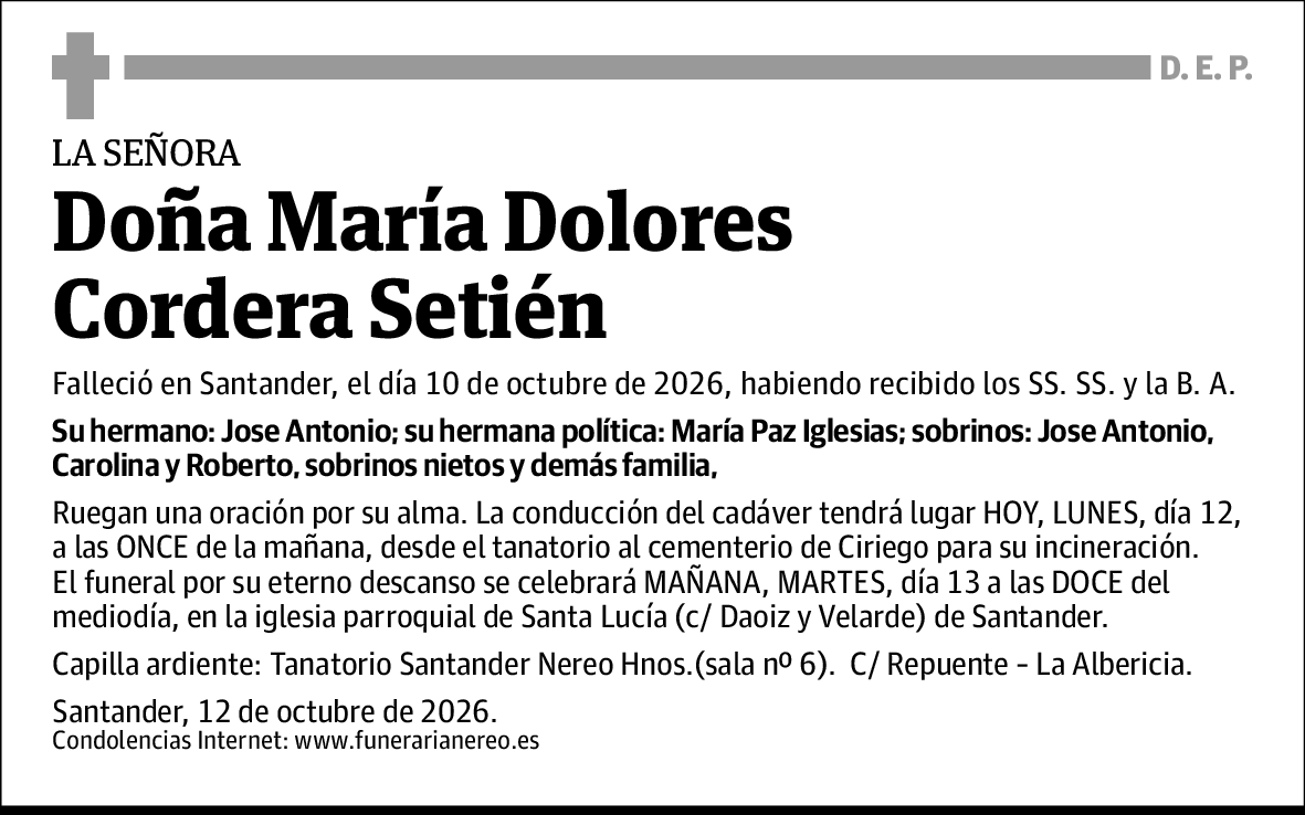 María Dolores Cordera Setién